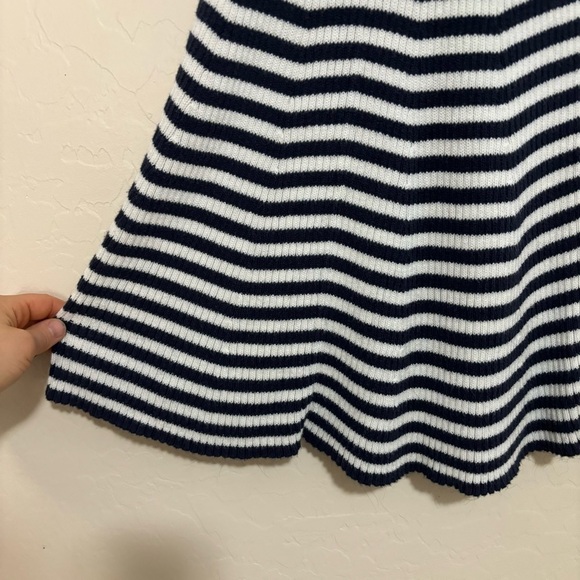 Aerie Blue and White Striped Knit Tie Strap Fit and Flare Tank Mini Dress Size M - Picture 12 of 14